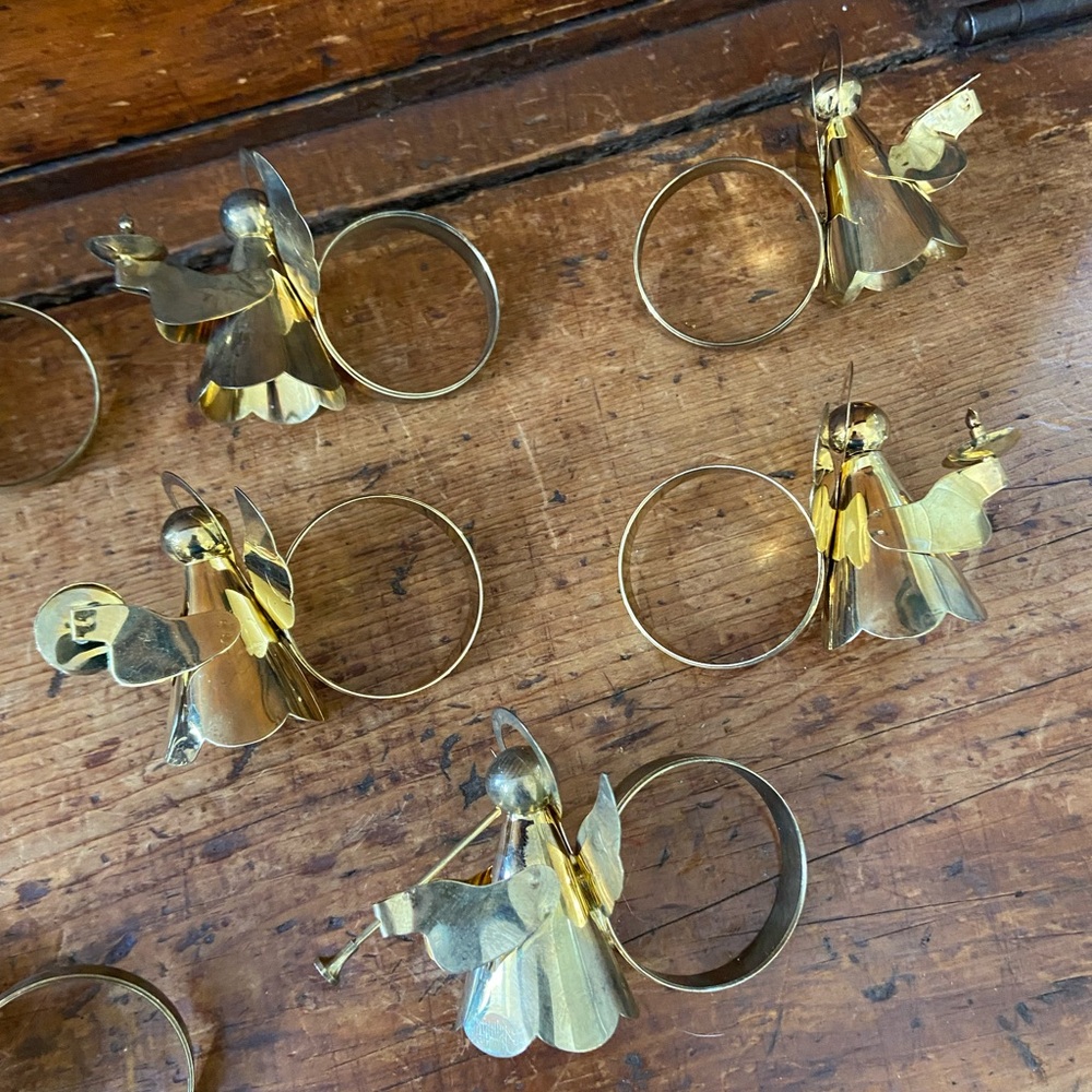 SOLD Vintage Brass Angel Napkin Rings